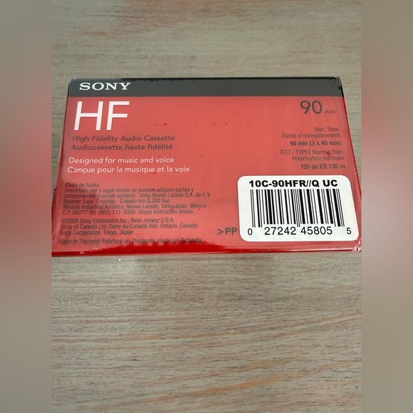 SONY HF 90 C90HFR 10-Pack Blank Audio Cassettes Sealed NOS Type 1 Normal Bias 08 - Picture 4 of 6